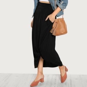 NWT Ruched Waist Jersey Maxi Skirt with POCKETS Size Medium/6